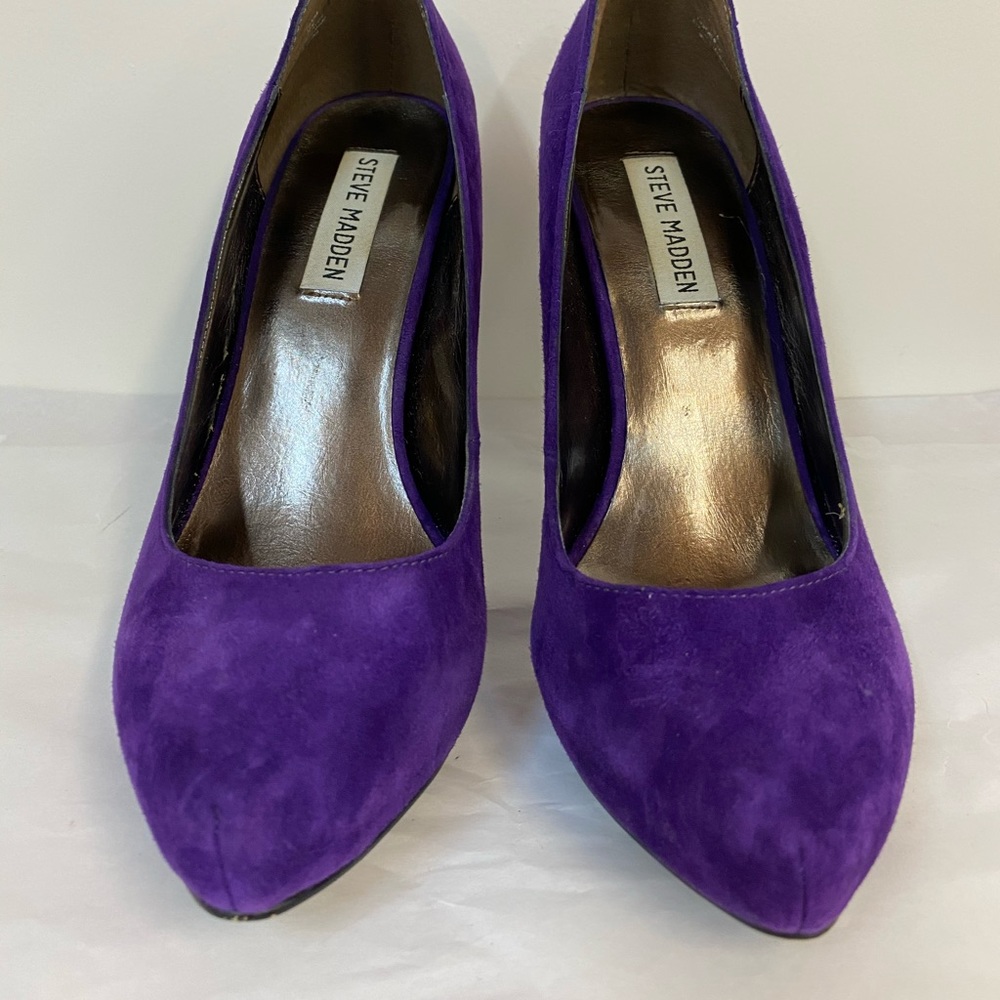 Steve Madden Vivvaa Purple Suede Heels - Picture 2 of 9
